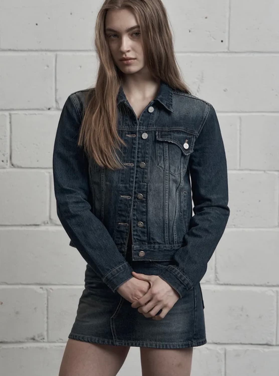 시너진 brush denim jacket deep blue 청자켓 상품이미지2