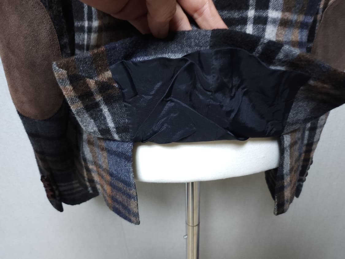 자라 큰체크무늬 패치장식 원버튼 울자켓 여성 M

 상품이미지8