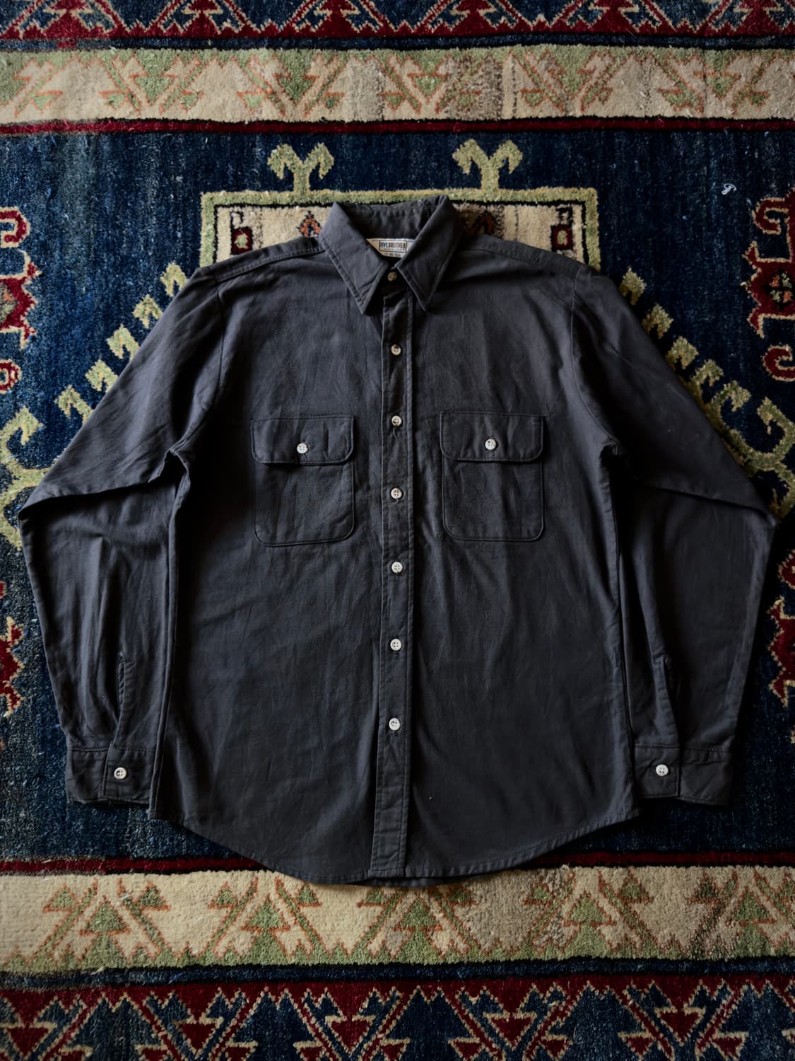 80s Five Brother USA Fade black 샤모아 셔츠 상품이미지1