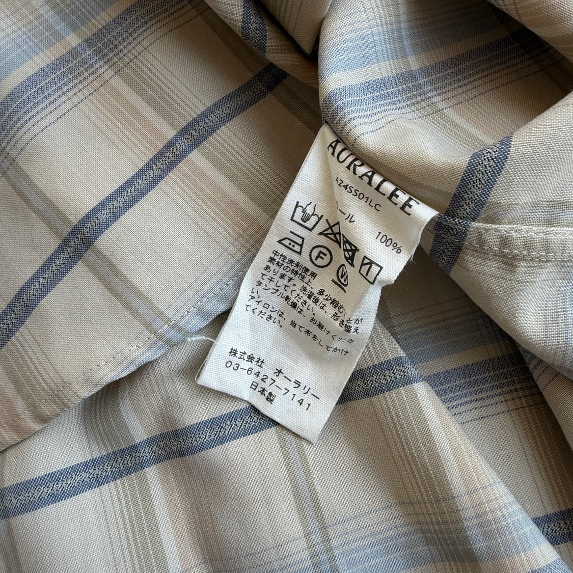 오라리 슈퍼 라이트 울 체크 셔츠 상품이미지6