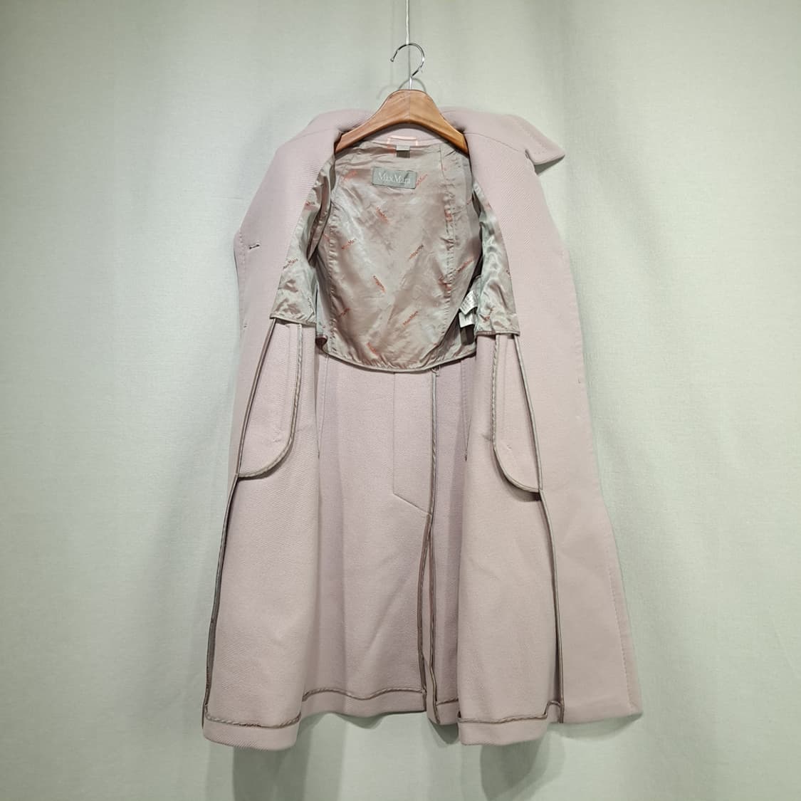 CN907W M 막스마라 페일핑크 울 앙고라 클래식 코트 상품이미지6