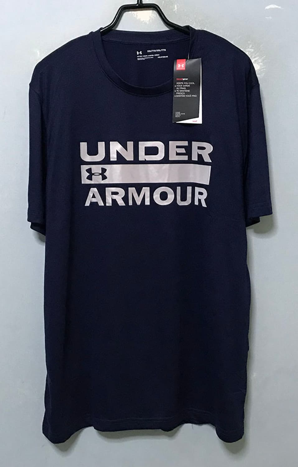 언더아머 남자 스포츠 반팔티셔츠 새상품 냉감 라운드넥 네이비 L 100 상품이미지1