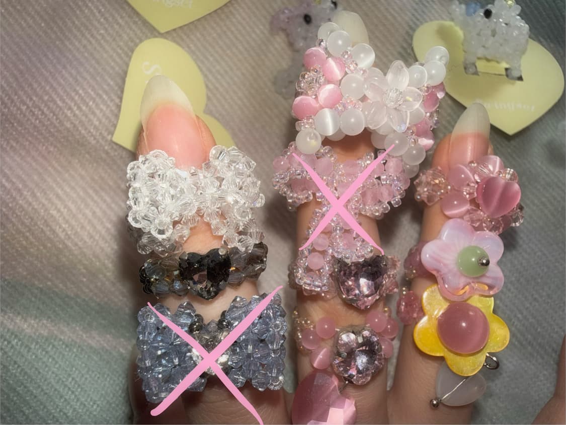 스윙셋 비즈반지 큐빅토끼링 갸루베이비메탈클럽엔젤넘버555포어링코이세이오 상품이미지1