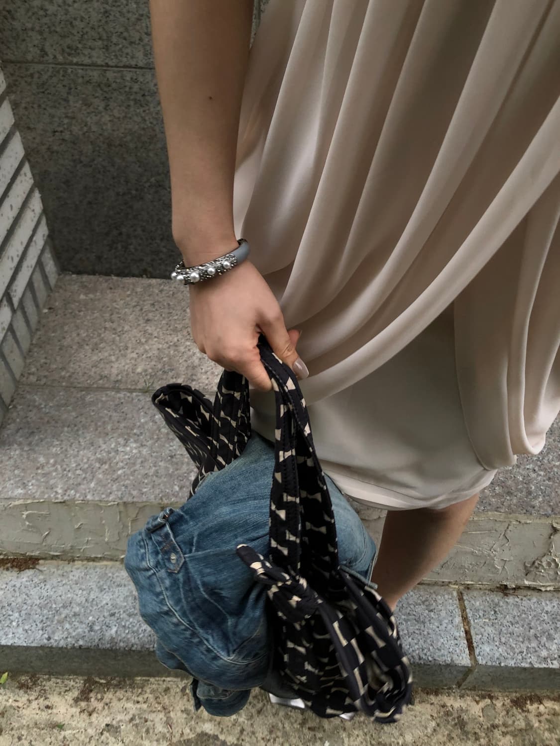 pearl pavé bangle bracelet 상품이미지4