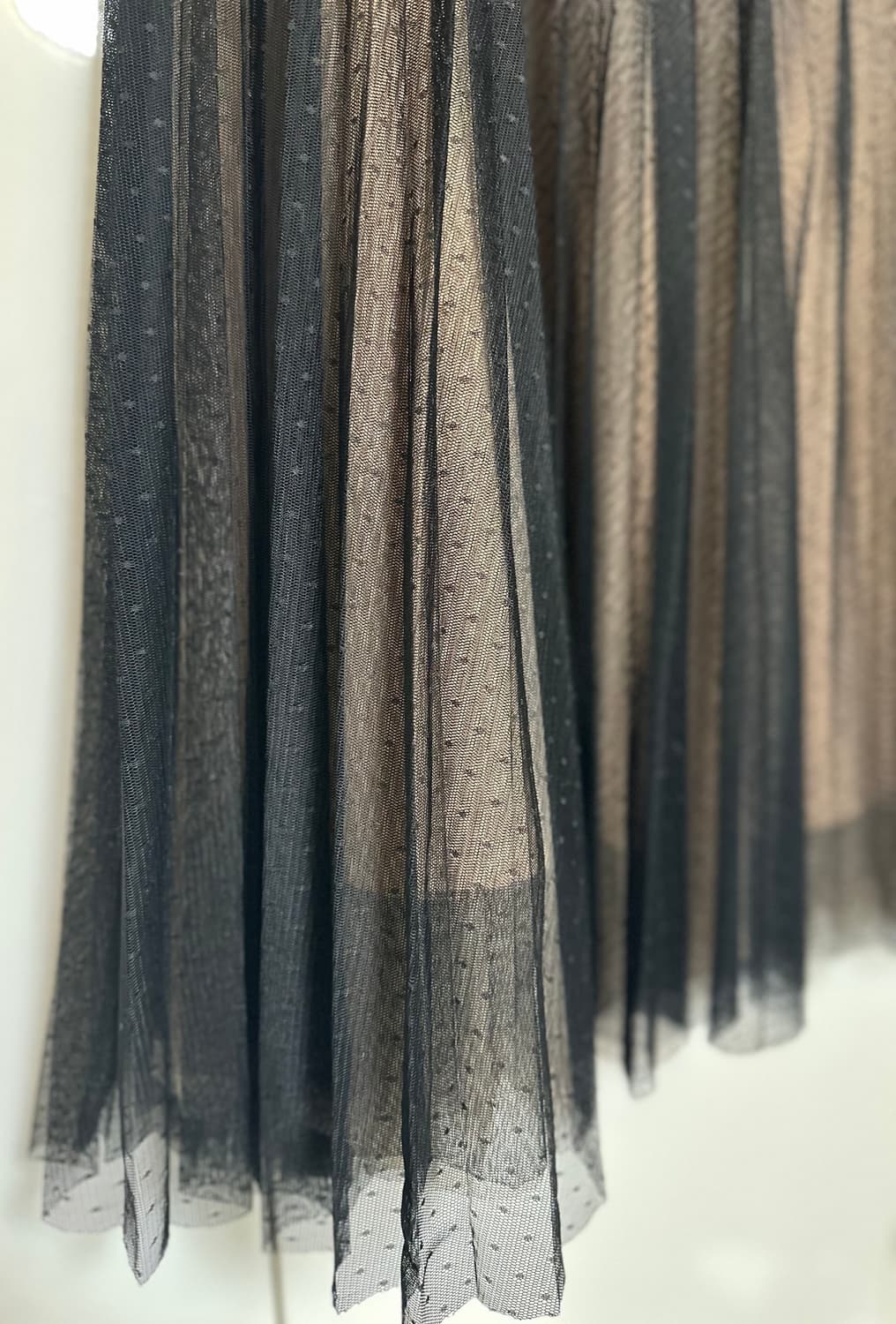 오르 블랙 튤 스커트 롱 플리츠 샤스커트 상품이미지5