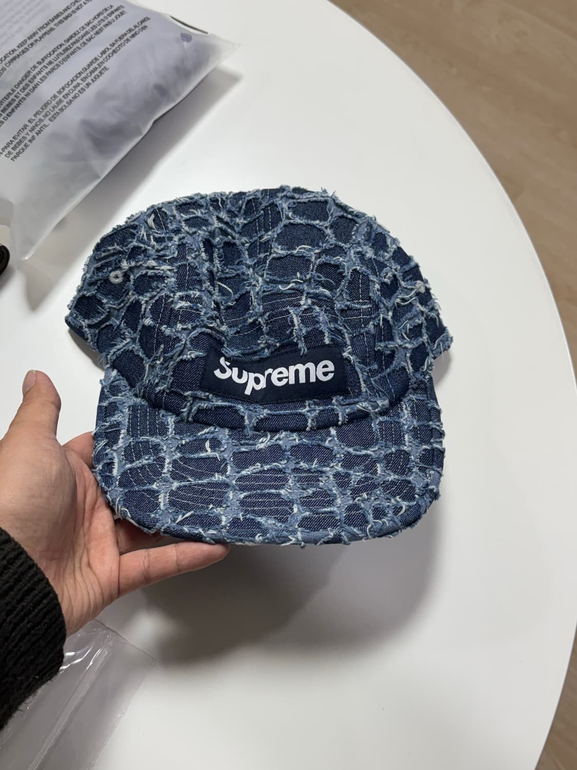 슈프림 프레이드 크록 데님 캠프캡 인디고- 25SS 상품이미지2