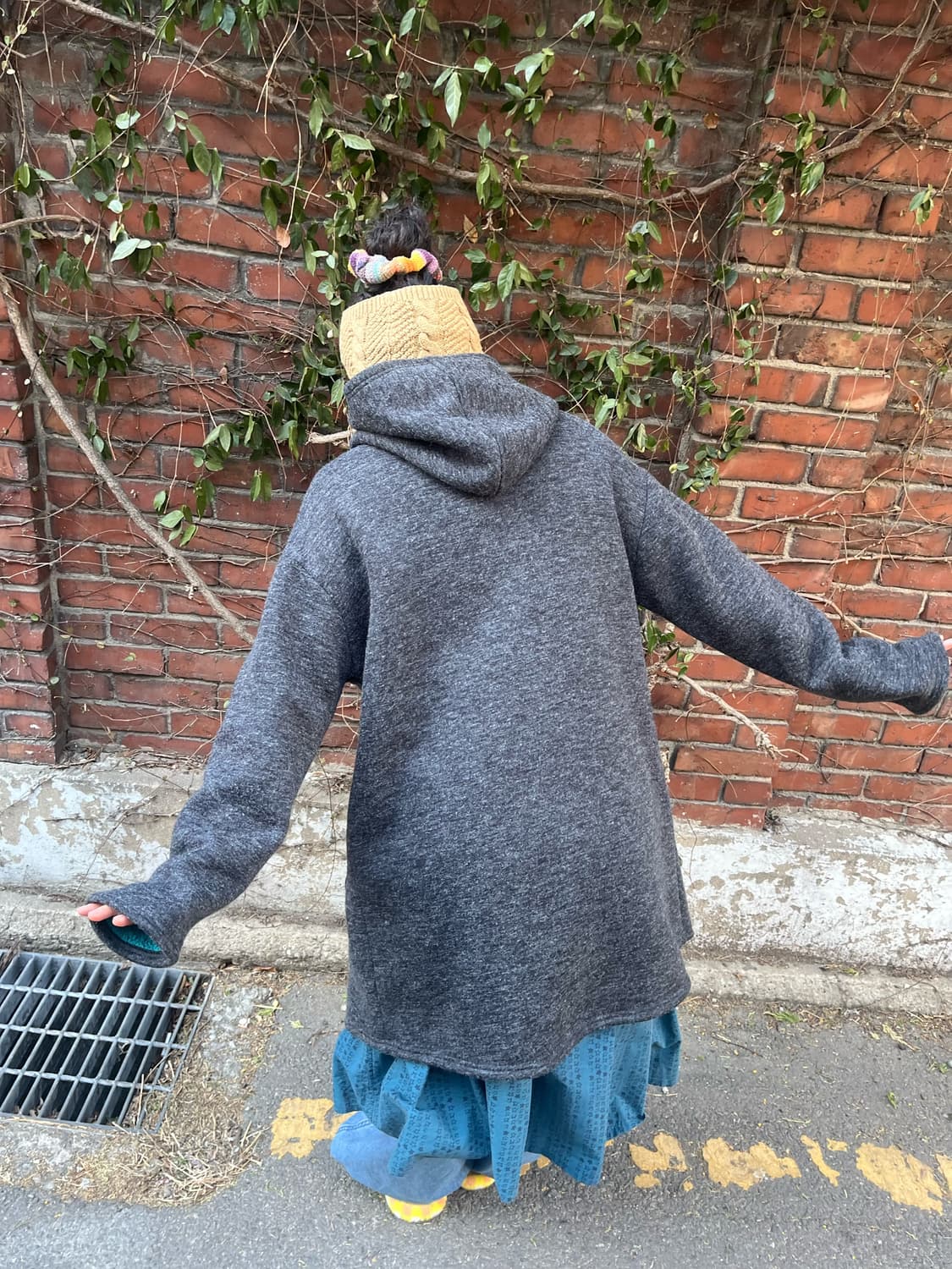 티티카카 차콜 그레이 후드 코트 상품이미지7