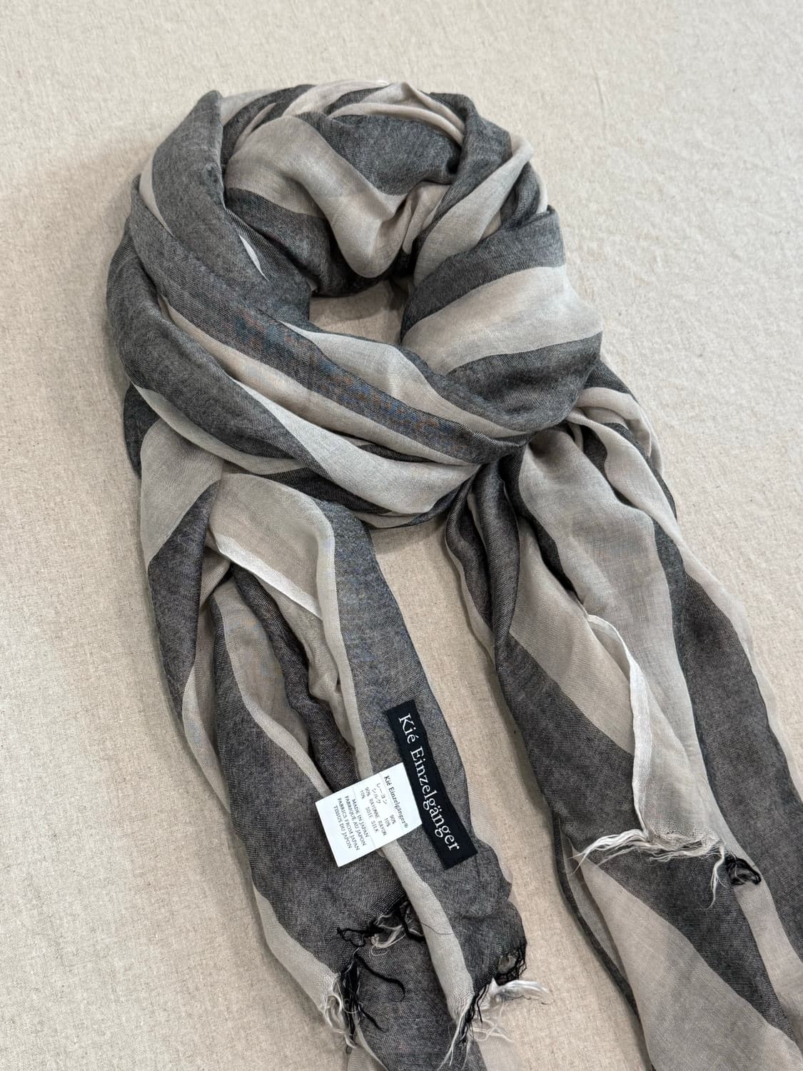 Kie Einzelganger 스트라이프 레이온 실크 머플러 상품이미지3