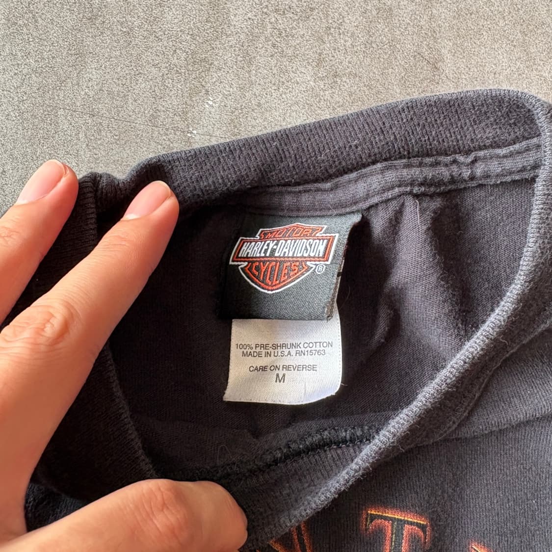 할리데이비슨 미국 생산 블랙 플레임 긴팔 티셔츠 상품이미지7