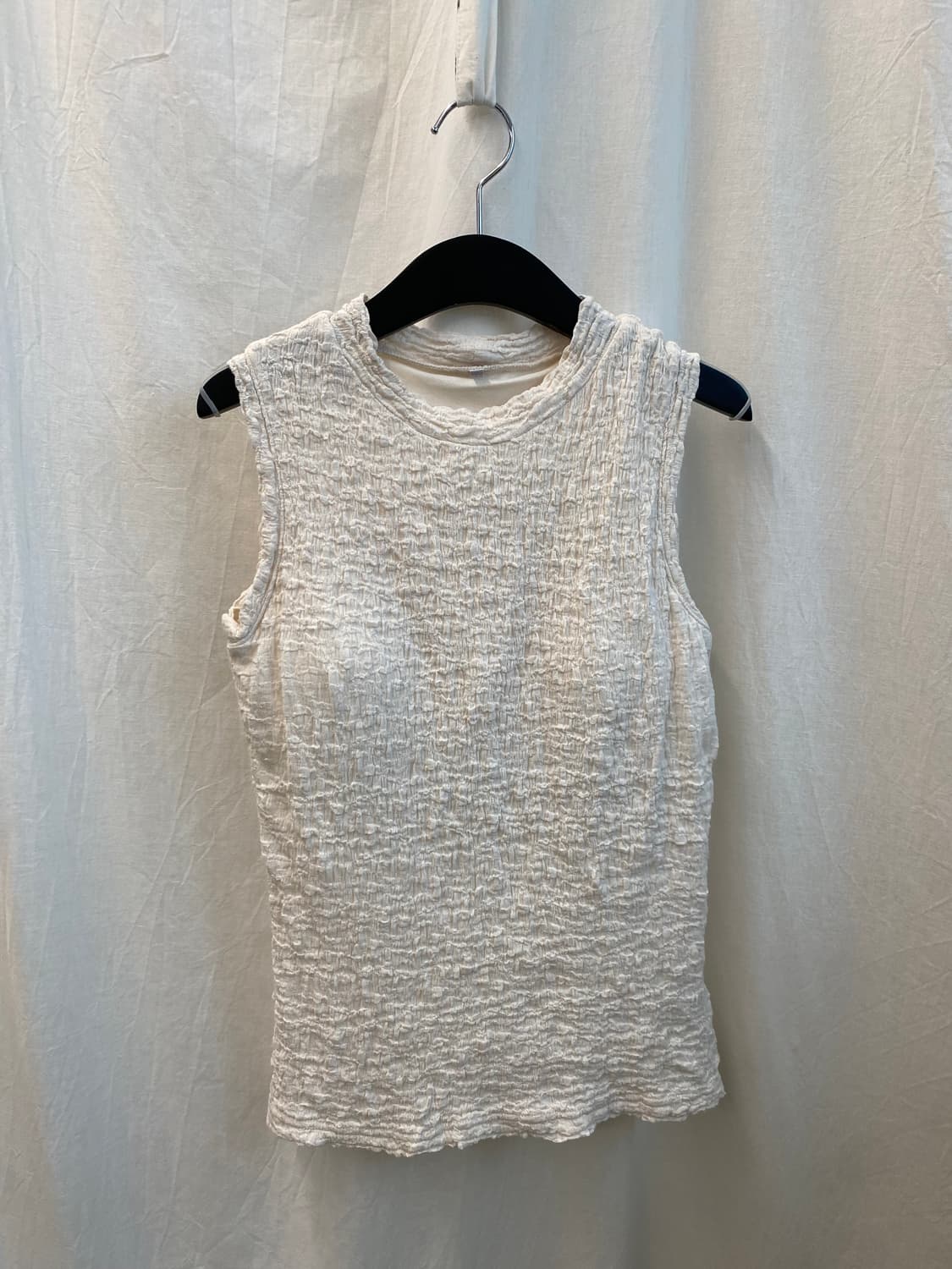 웜화이트 링클드 민소매탑(M) 상품이미지2