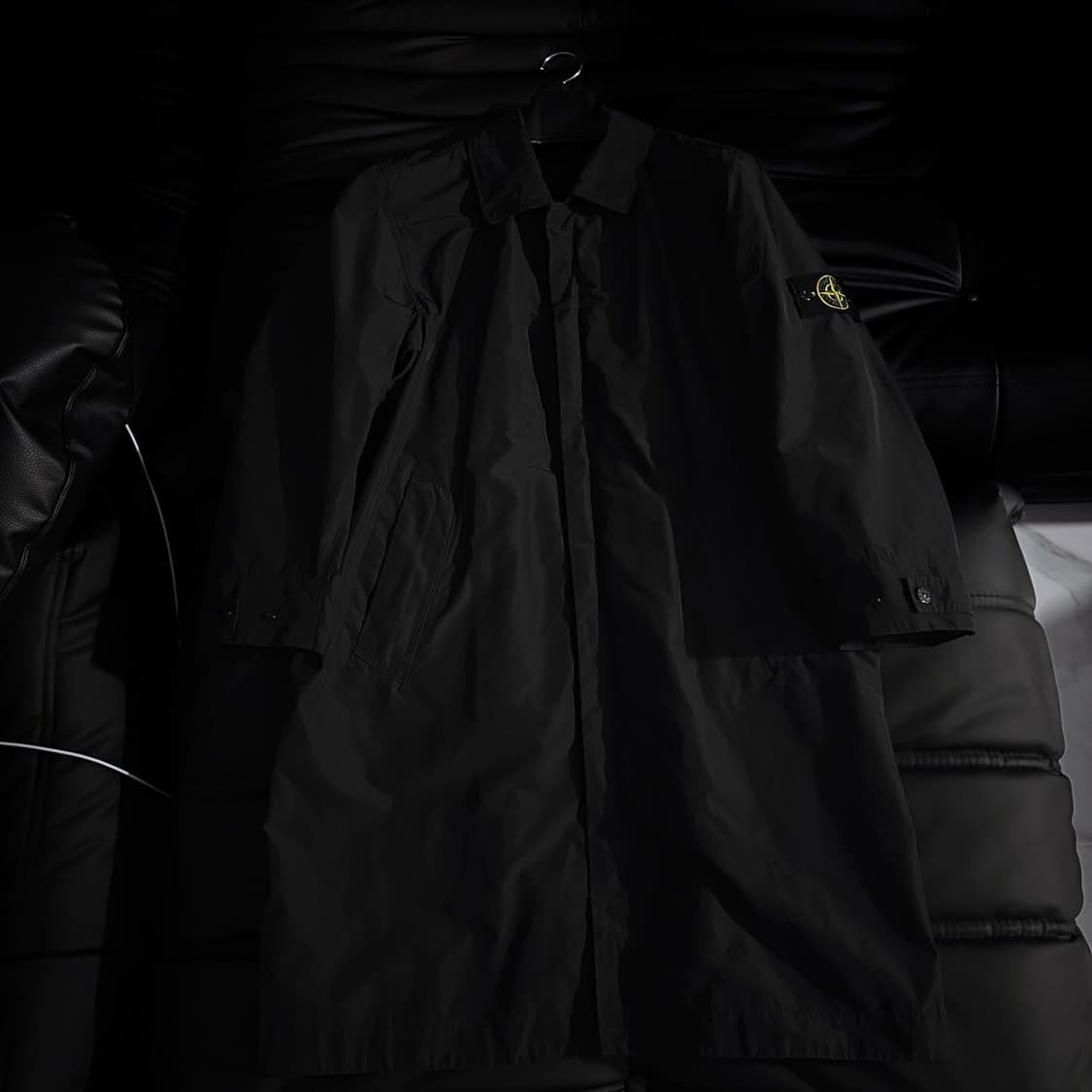 스톤 블랙 마이크로 렙스 롱 재킷 상품이미지3