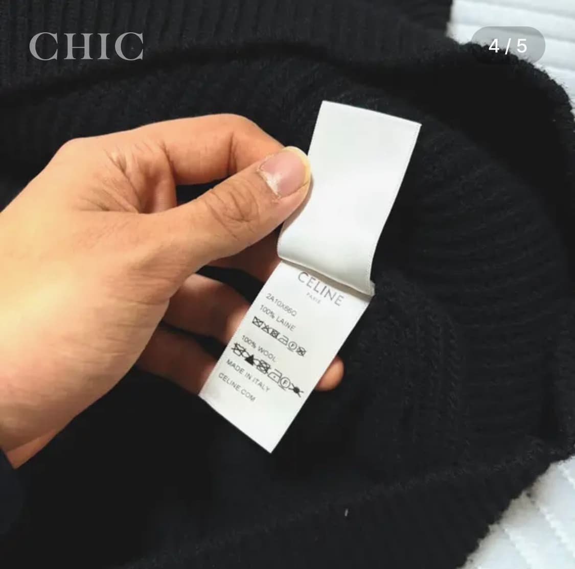 셀린느 리브드 울 니트 후드 (블랙) 상품이미지4