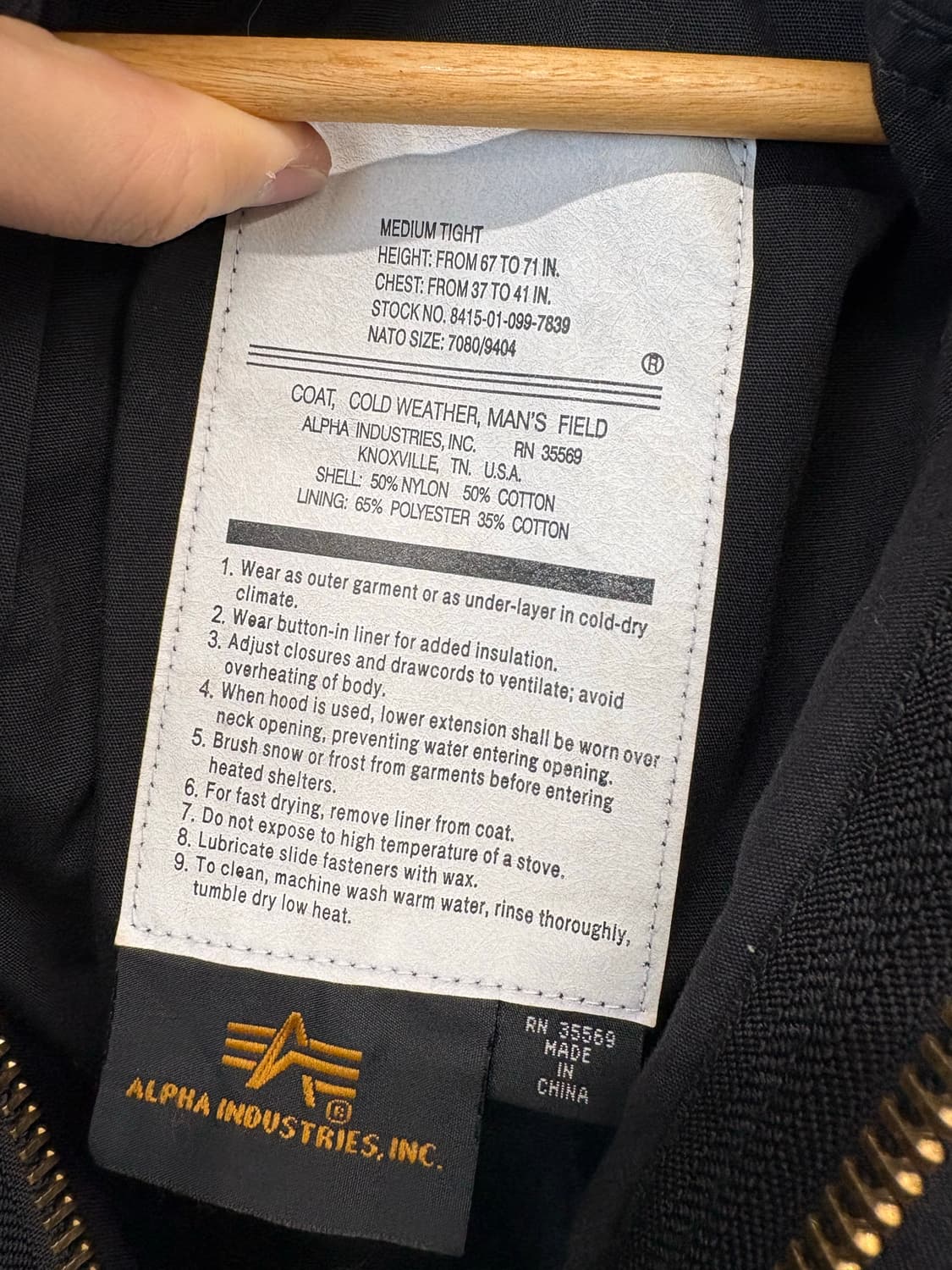 알파인더스트리 M65 필드 자켓 블랙 상품이미지7