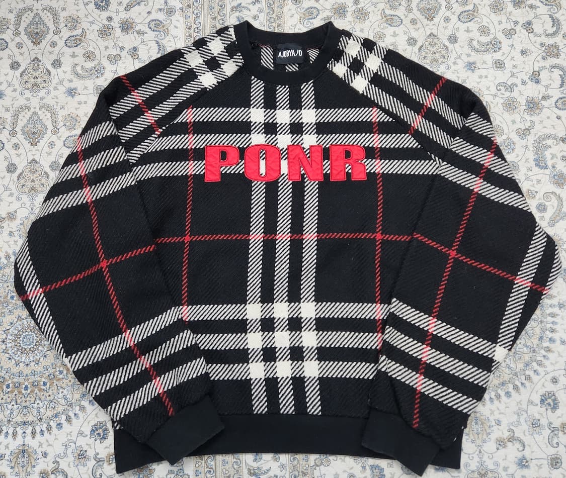 Ajobyajo 체크 PONR 니트 상품이미지1
