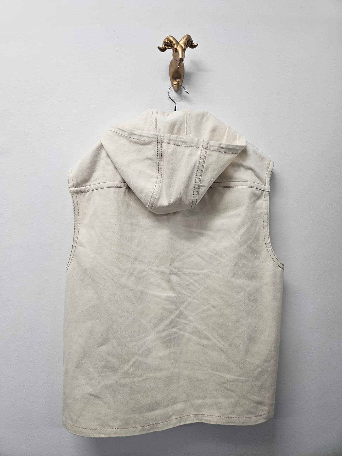 프라다 헤비코튼 후드베스트 아이보리 상품이미지2