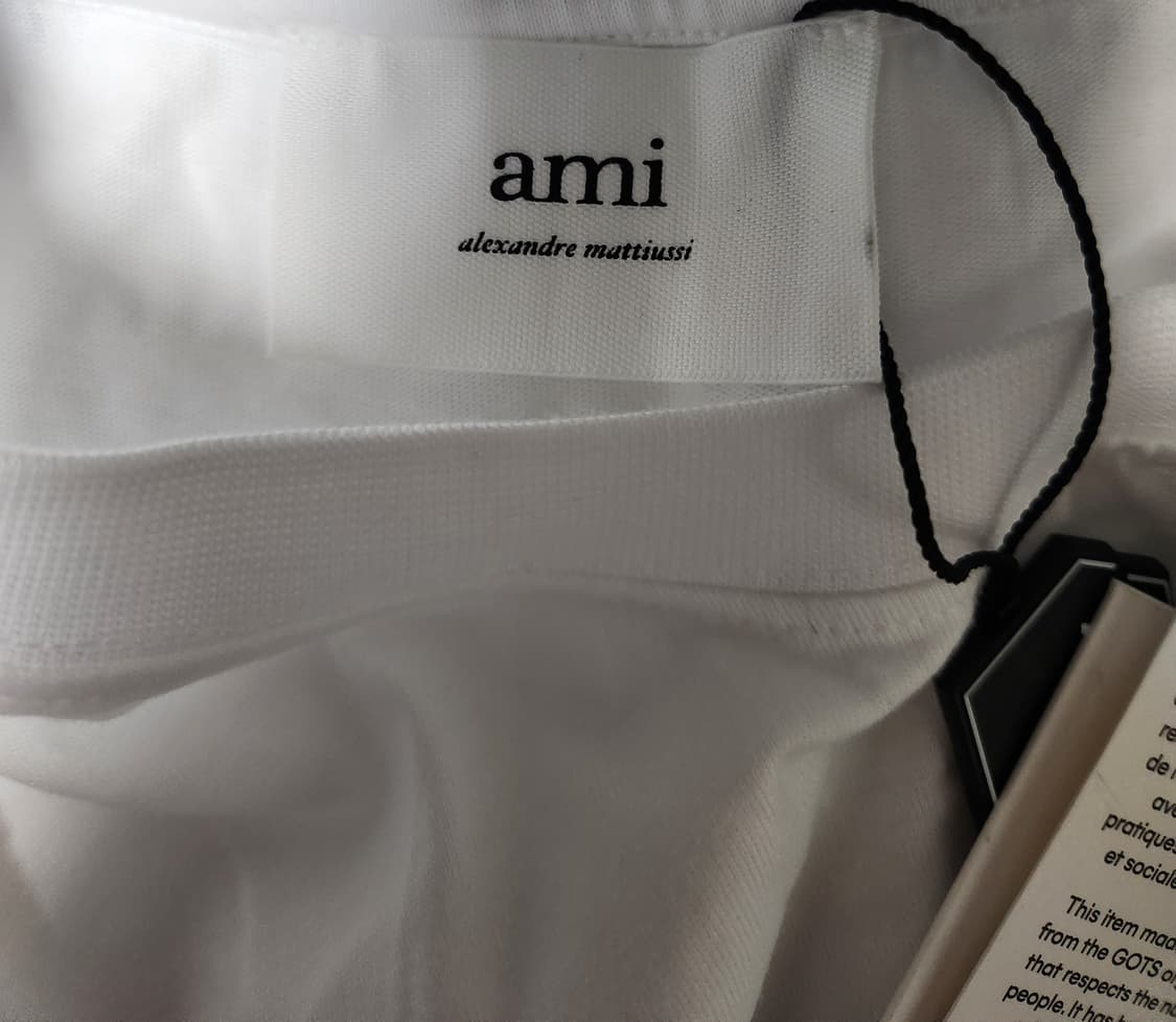 아미 새상품 스몰 하트 반팔 티셔츠 화이트 L 상품이미지3