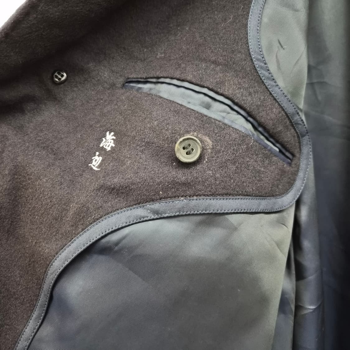 캐시미어 100% 블랙 롱 코트 남녀공용 M 상품이미지5