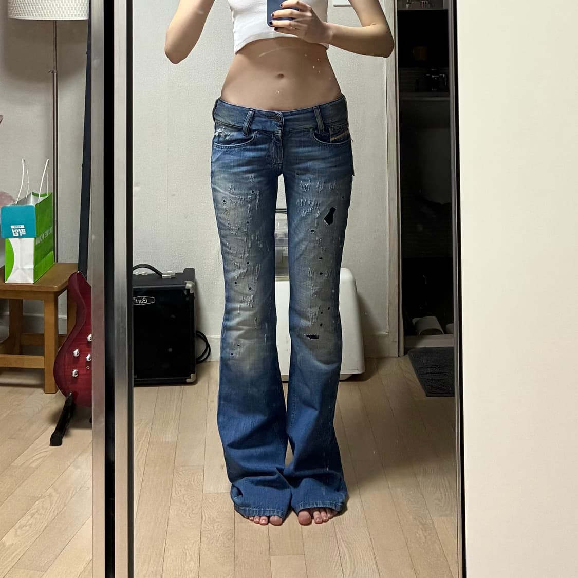 디젤 그런지 디스트로이드 플레어 부츠컷 데님 상품이미지1