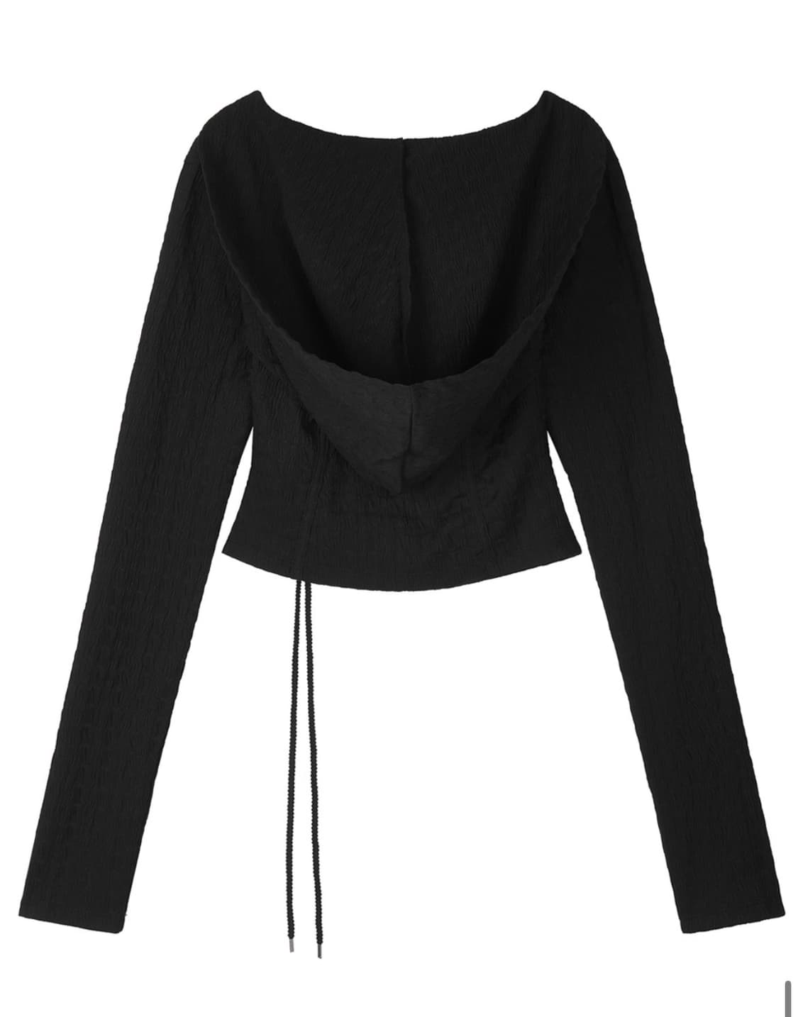 mnem Diamond Neck Corset Hoodie (black) 상품이미지3