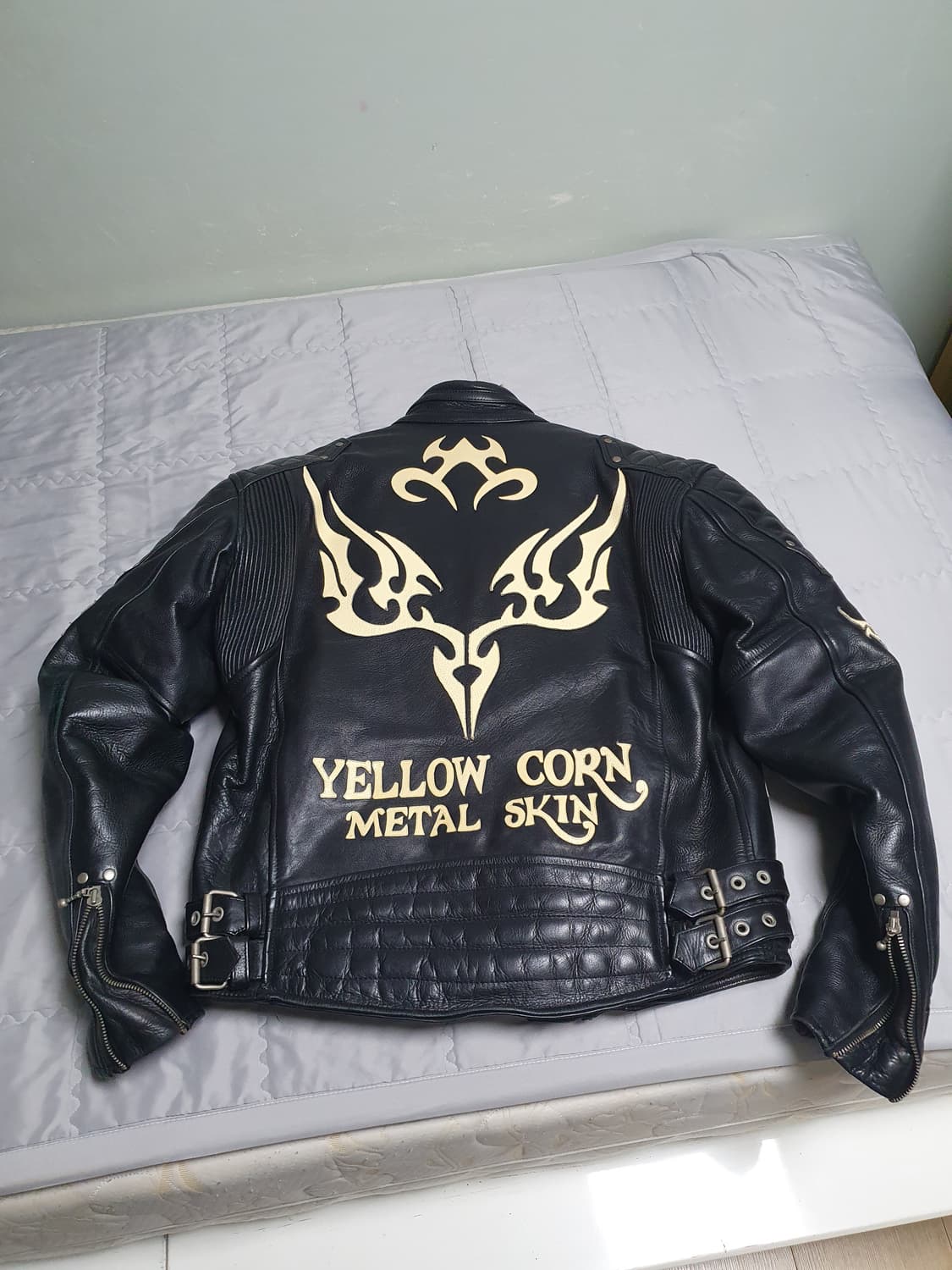 Yellowcorn 메탈스킨 리얼가죽 라이더자켓 레이싱 자켓 가죽자켓 상품이미지1