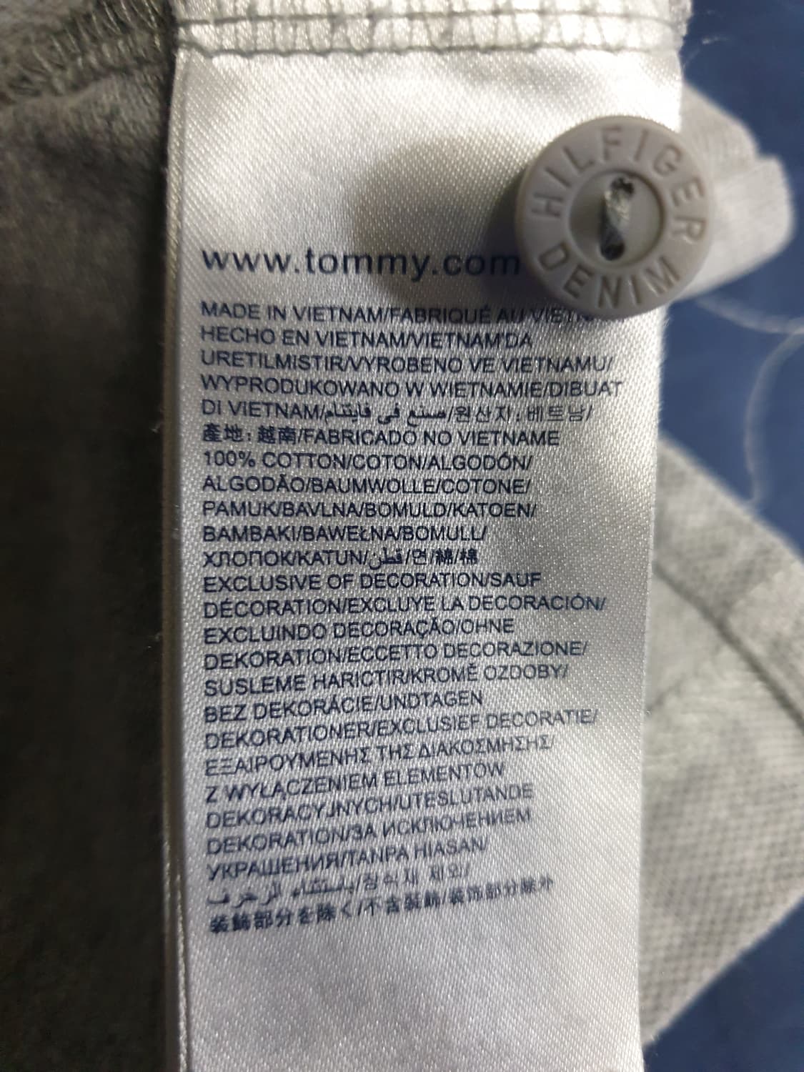 (빈티지) 타미힐피거 데님 우먼 반팔 카라티 그레이 (L) 상품이미지5
