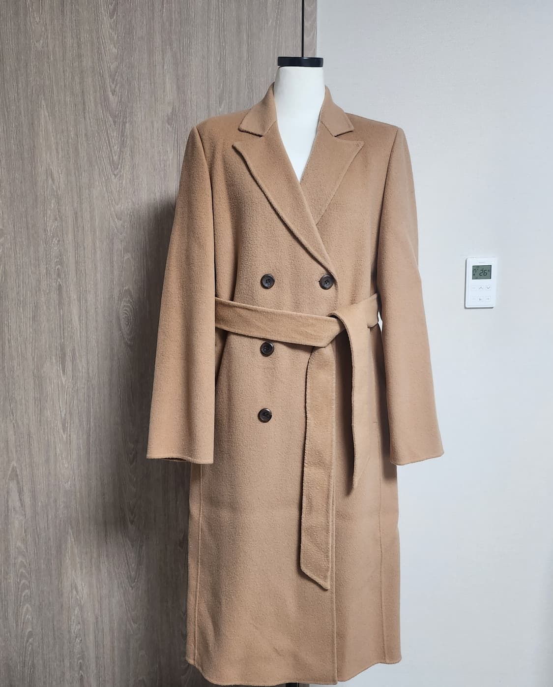 《새상품》핸드메이드 울 롱코트 상품이미지1