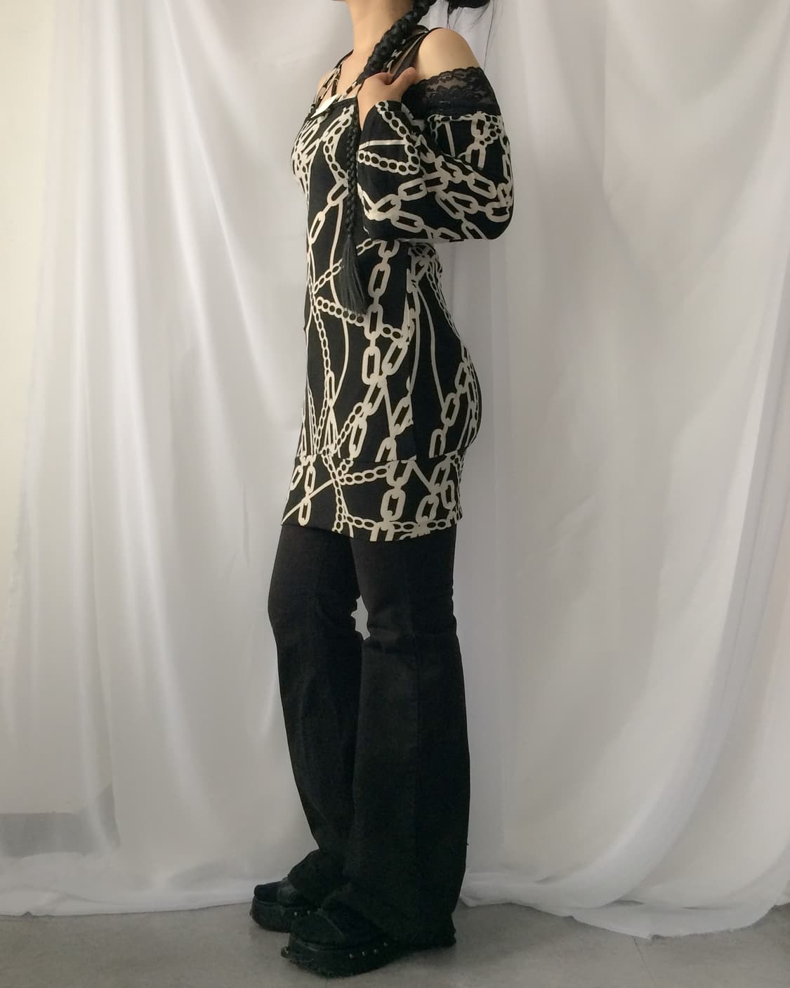 Chain pattern knit onepiece 상품이미지6