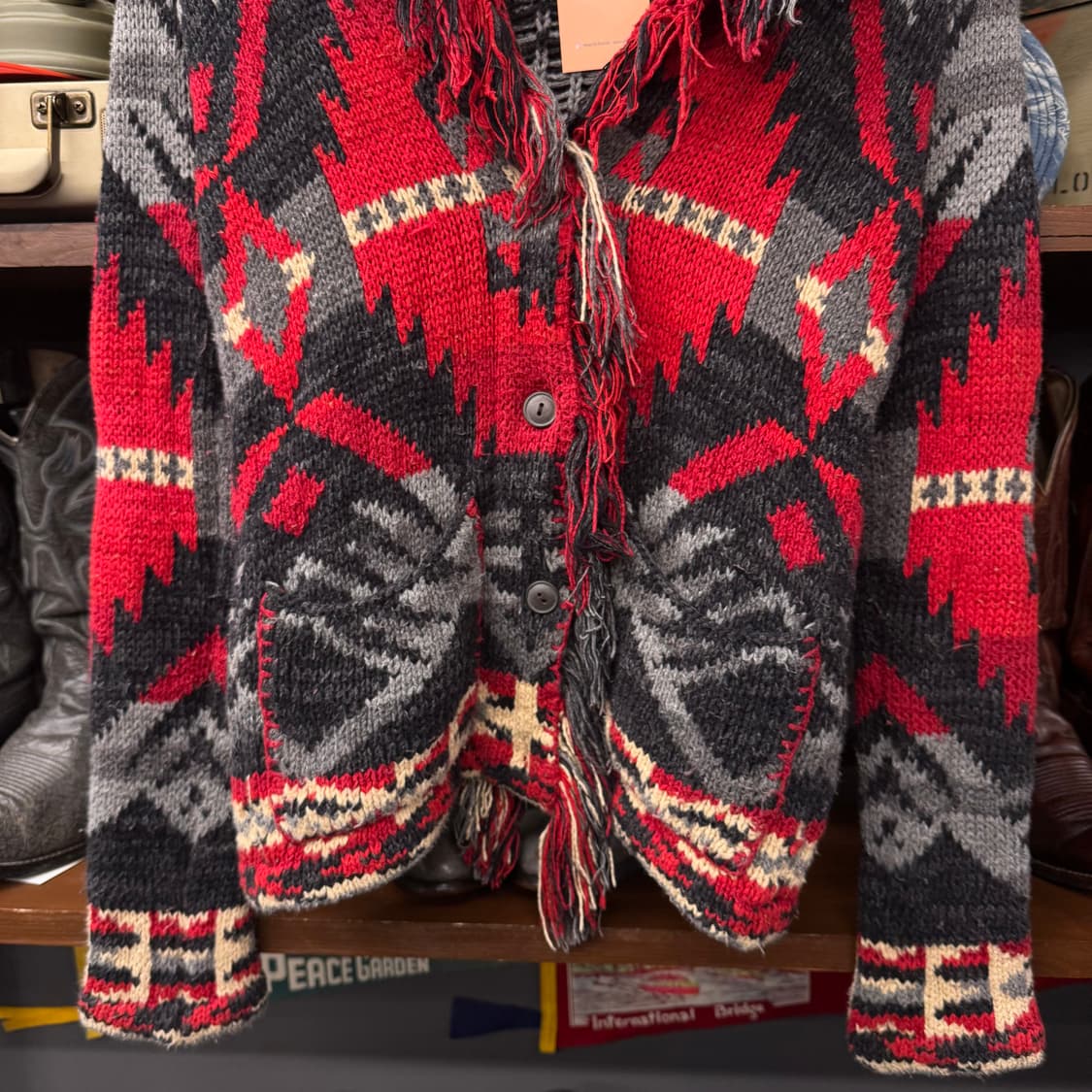 00s 데님앤서플라이 by 랄프로렌 아즈텍 프린지 니트 가디건 N44 상품이미지4