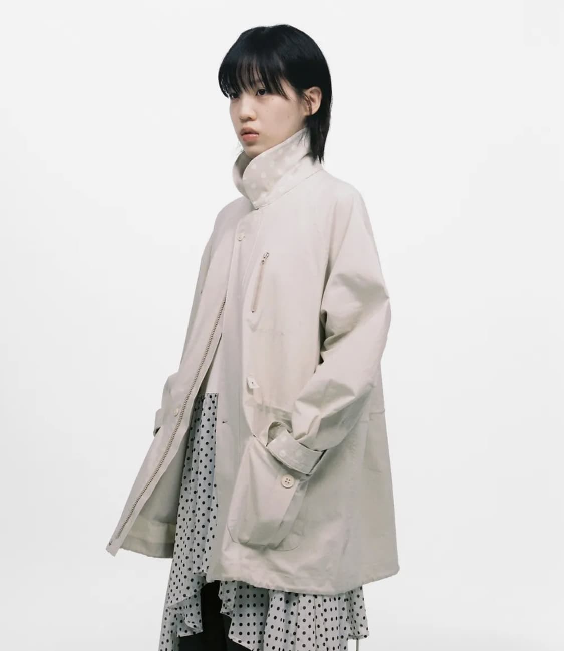 오헤시오 트렌치 카라 점퍼 베이지 상품이미지1