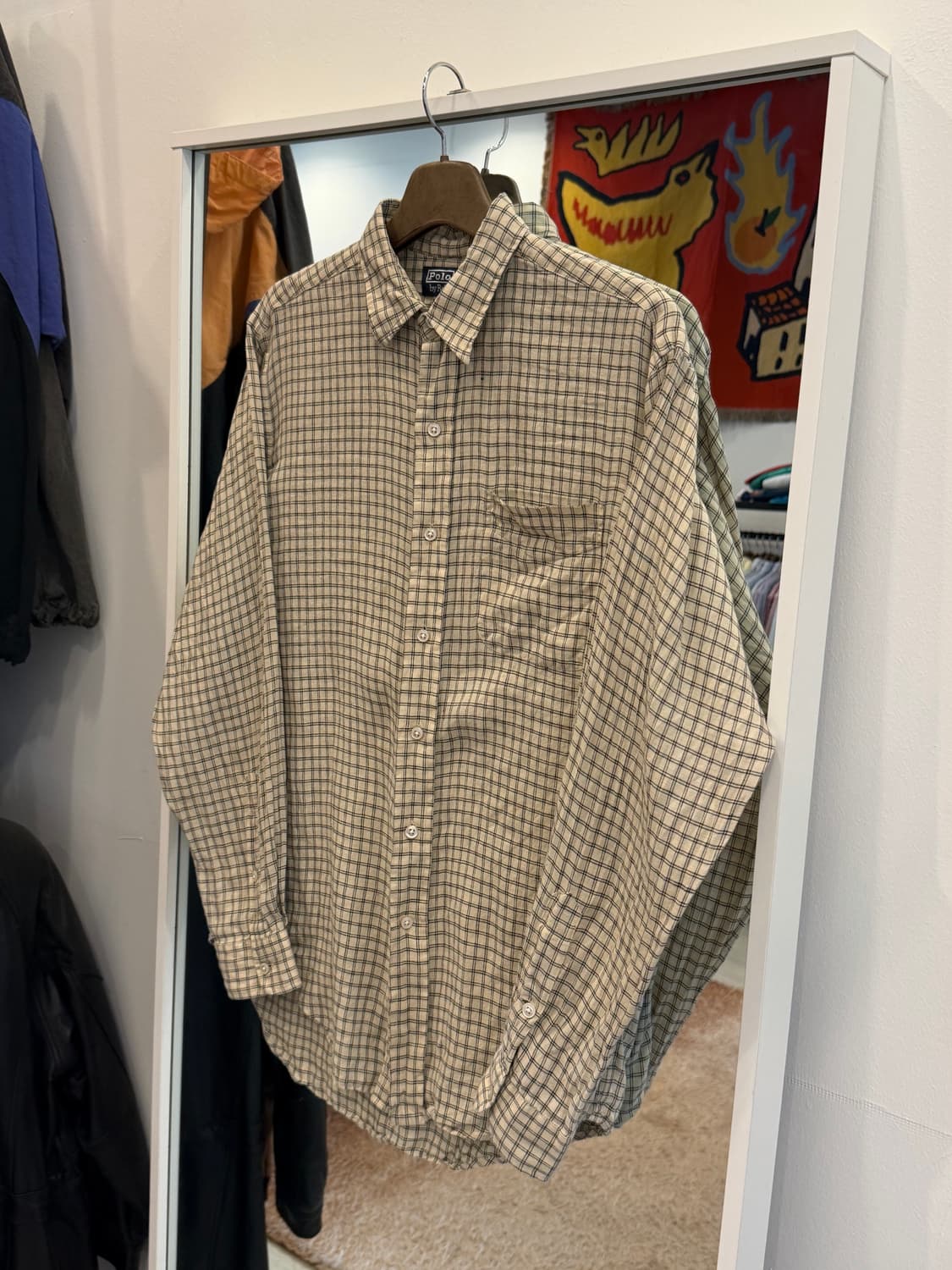 90-00s Polo RL 폴로 랄프로렌 올드 체크 린넨 셔츠 상품이미지1