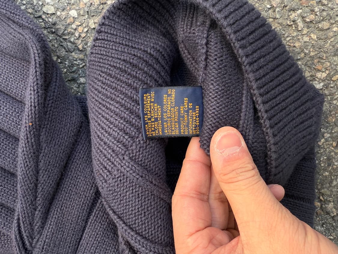 90s 타미힐피거 빅로고 성조기 니트 상품이미지4