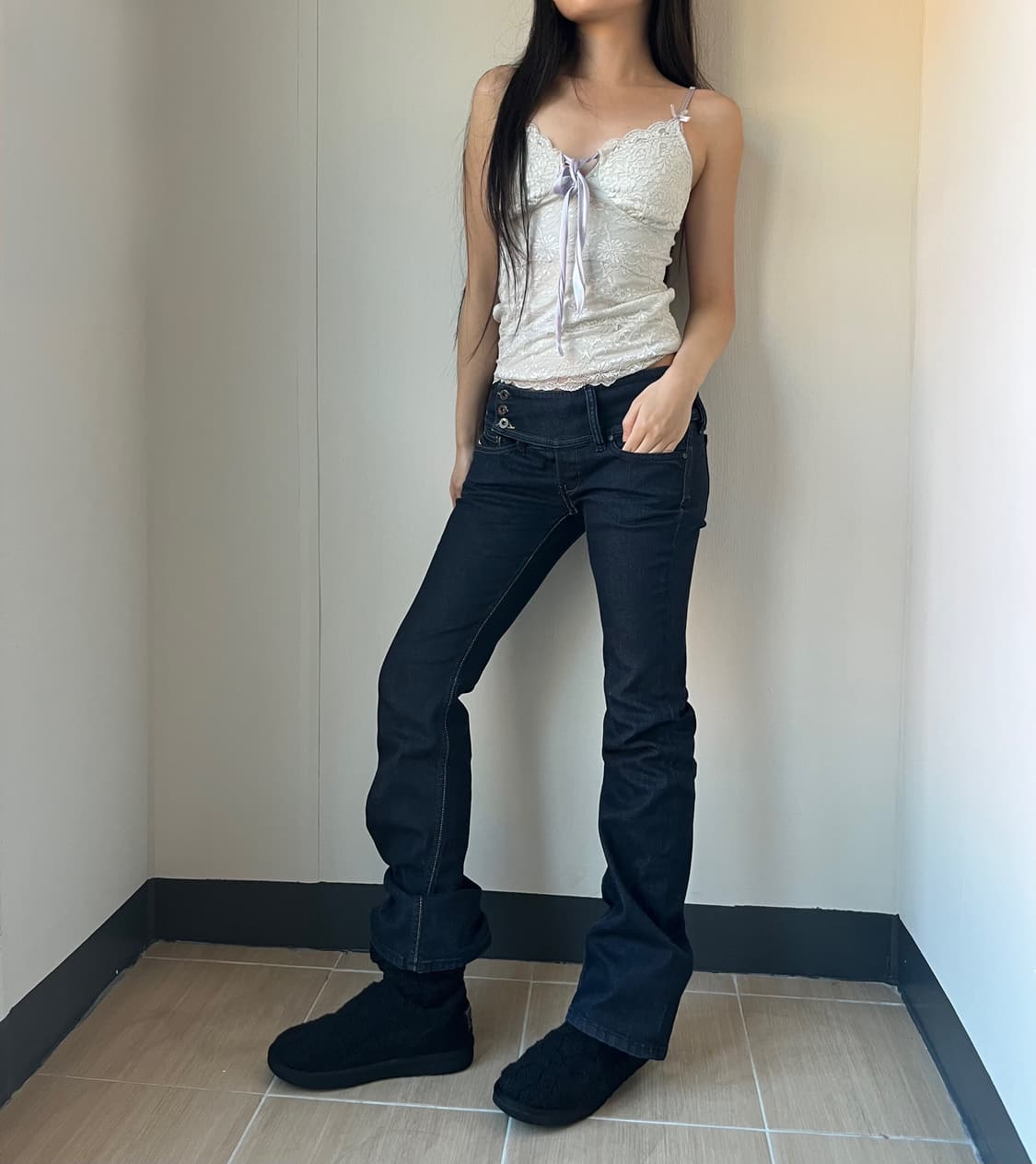 Diesel 디젤 로우라이즈 사이드 버튼 팬츠 상품이미지7