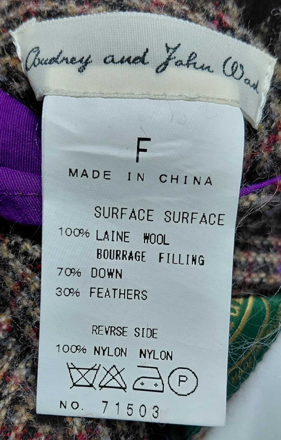 일본 브랜드 Audrey and John Wad의 리버서블 다운 조끼 상품이미지6