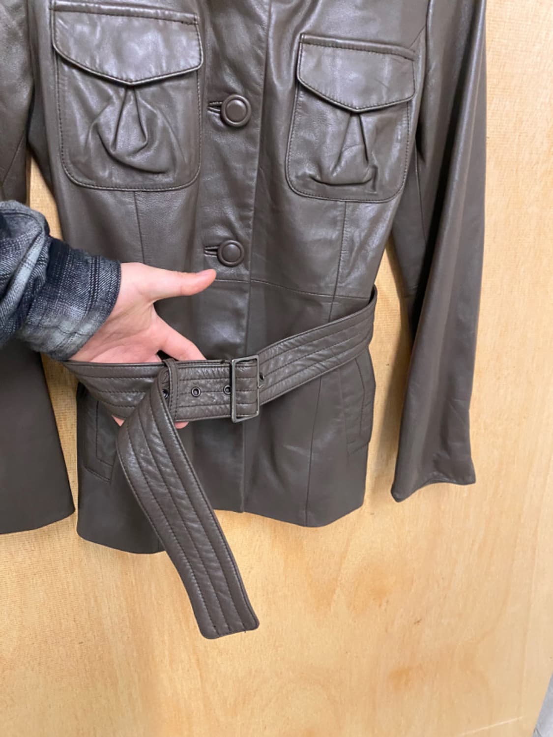  VTG 2way leather half coat 투웨이 가죽 하프코트 상품이미지8