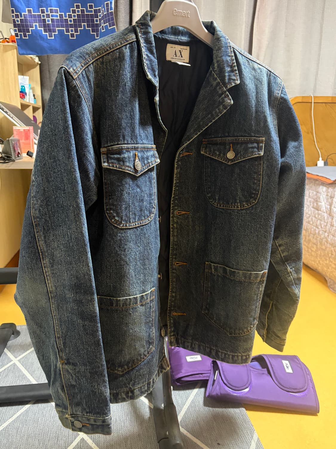 90s Armani Exchange 빈티지 데님 초어 자켓 상품이미지2