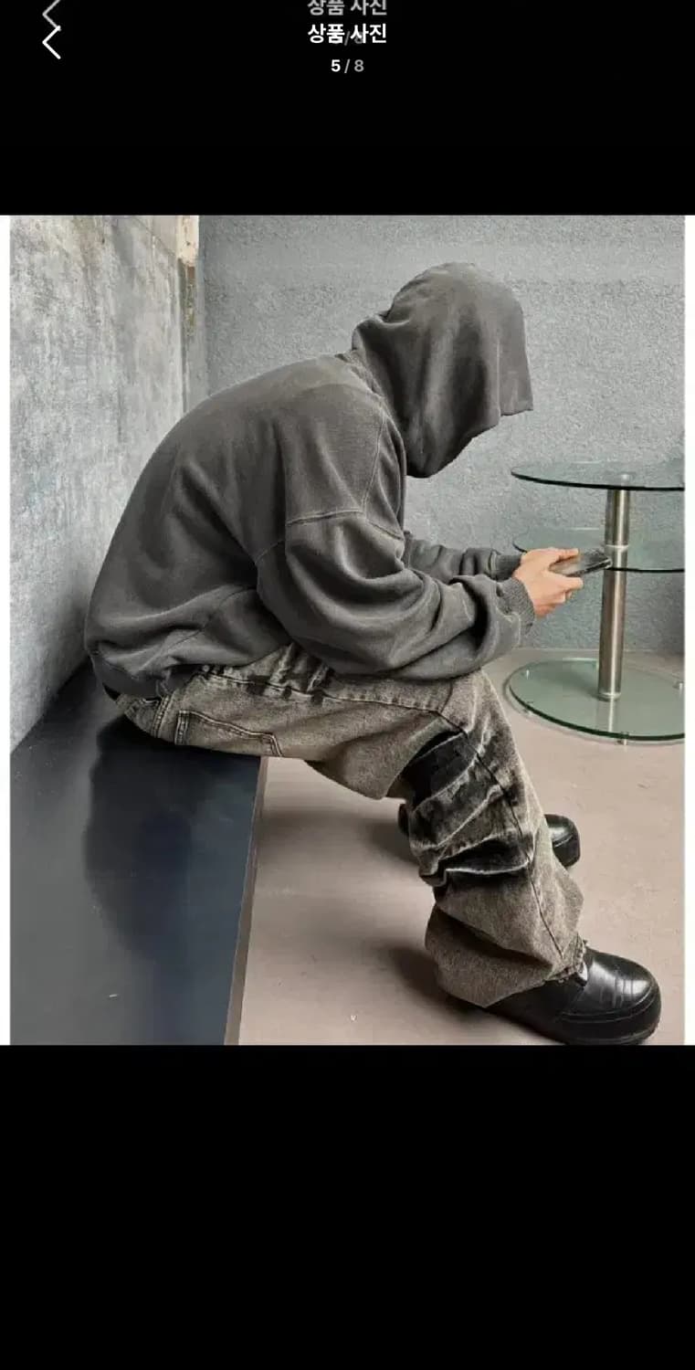 M ) 엠보 크랙 워싱 데님팬츠 상품이미지5