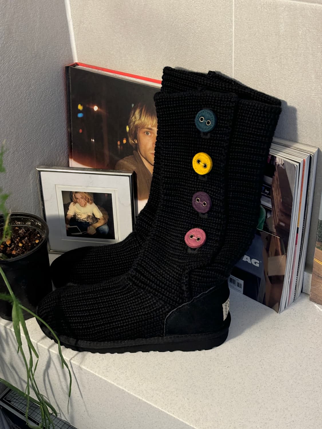 어그 버튼 니트 부츠 상품이미지1