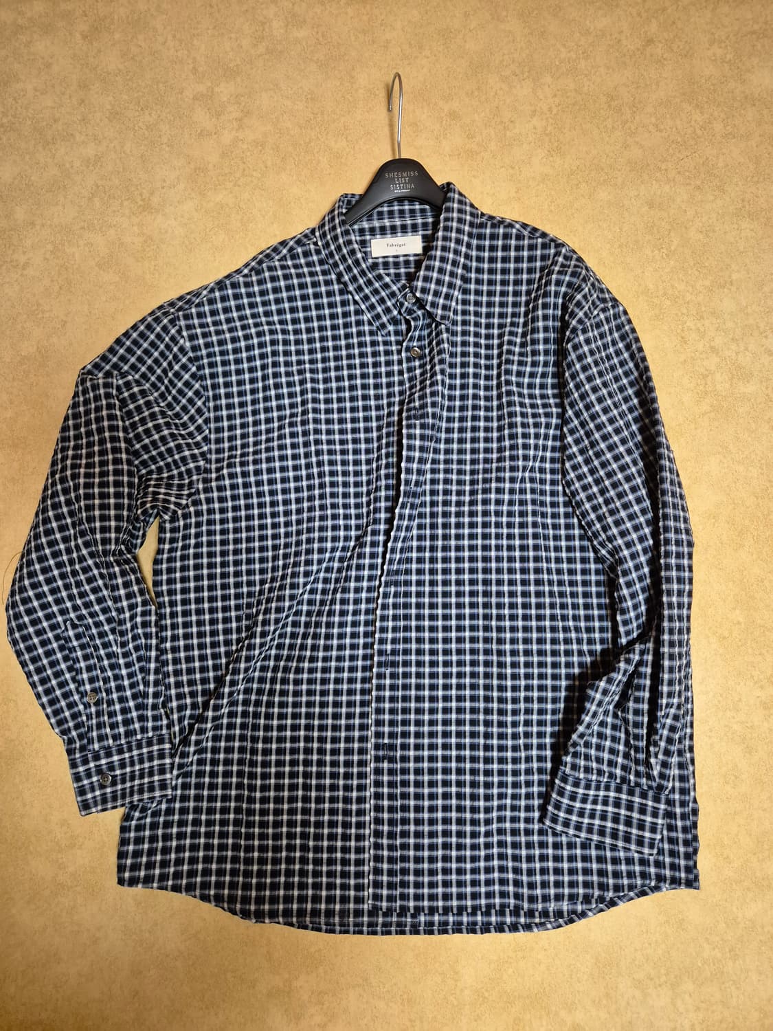 파브레가 모나코 체크 셔츠 네이비 3사이즈 상품이미지1