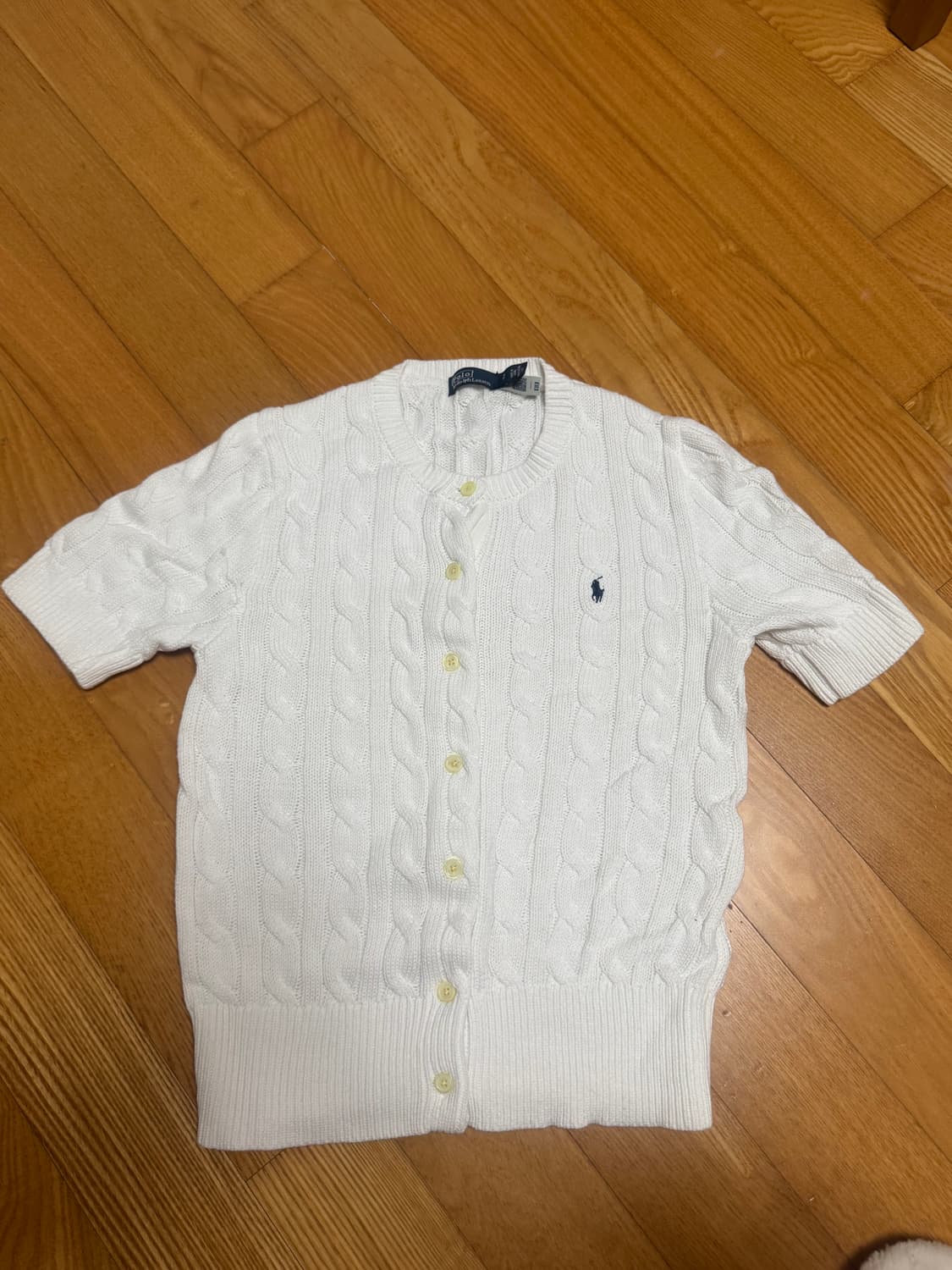 폴로 케이블 니트 반팔 가디건 상품이미지1