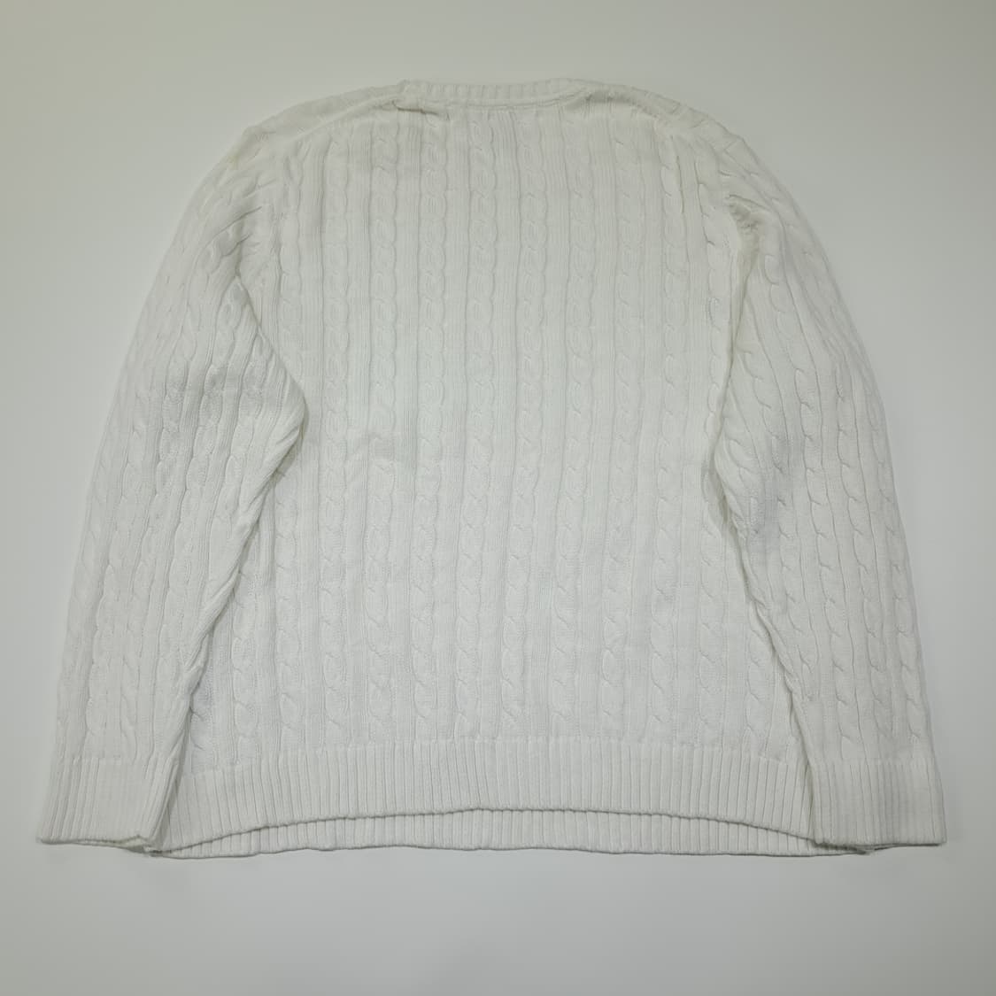 CL203 2XL 엘엘빈 코튼 피셔맨 케이블 화이트 니트 스웨터 상품이미지6