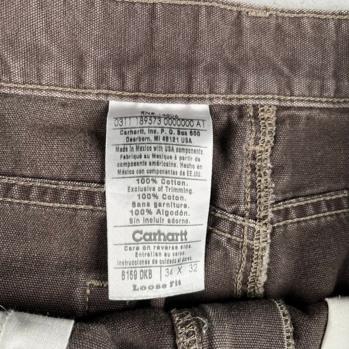 칼하트 다크브라운 카펜터 팬츠 B159DKB 상품이미지4