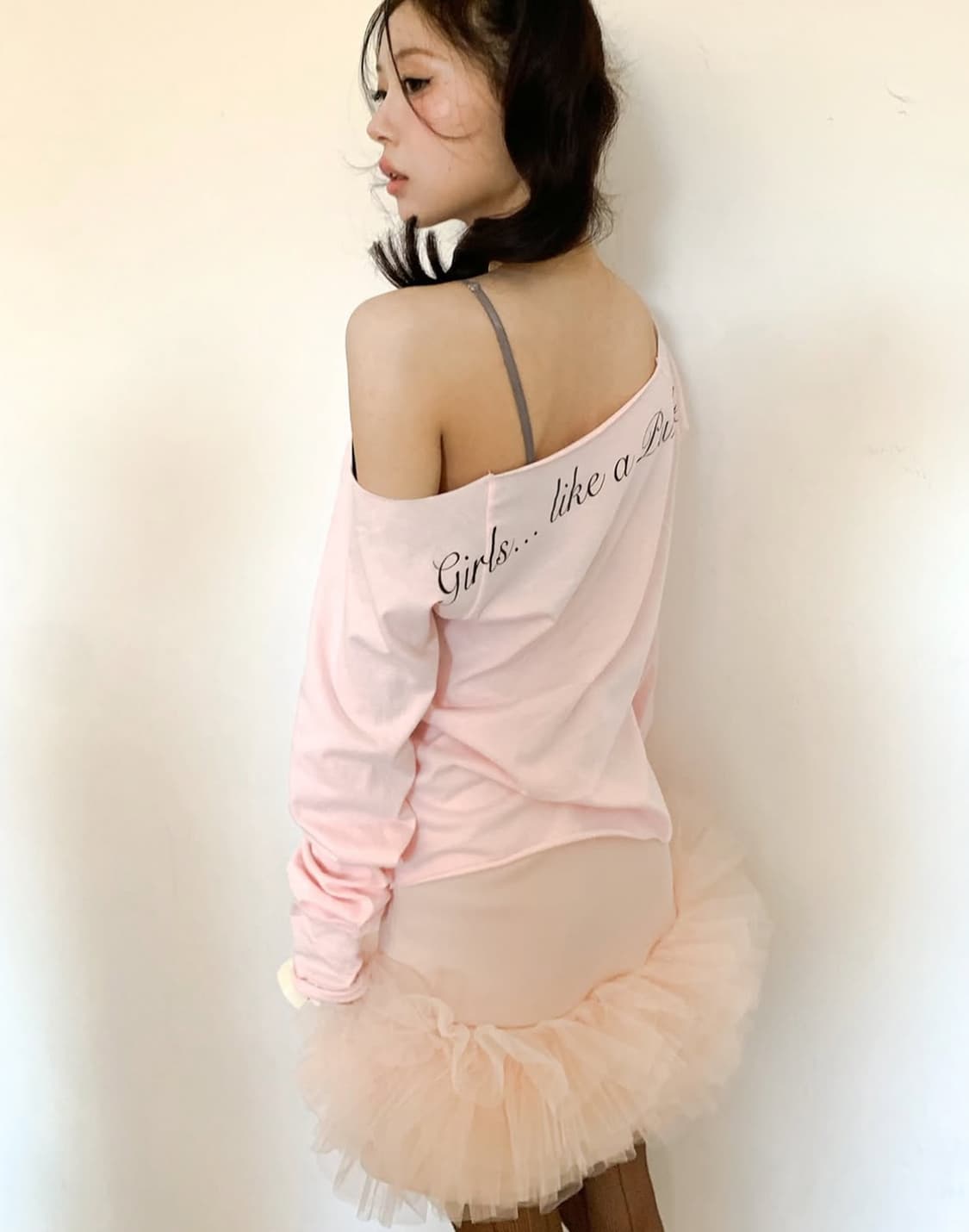 샵페어리 튤 스커트 코랄 jersey tulle skirt coral 상품이미지1