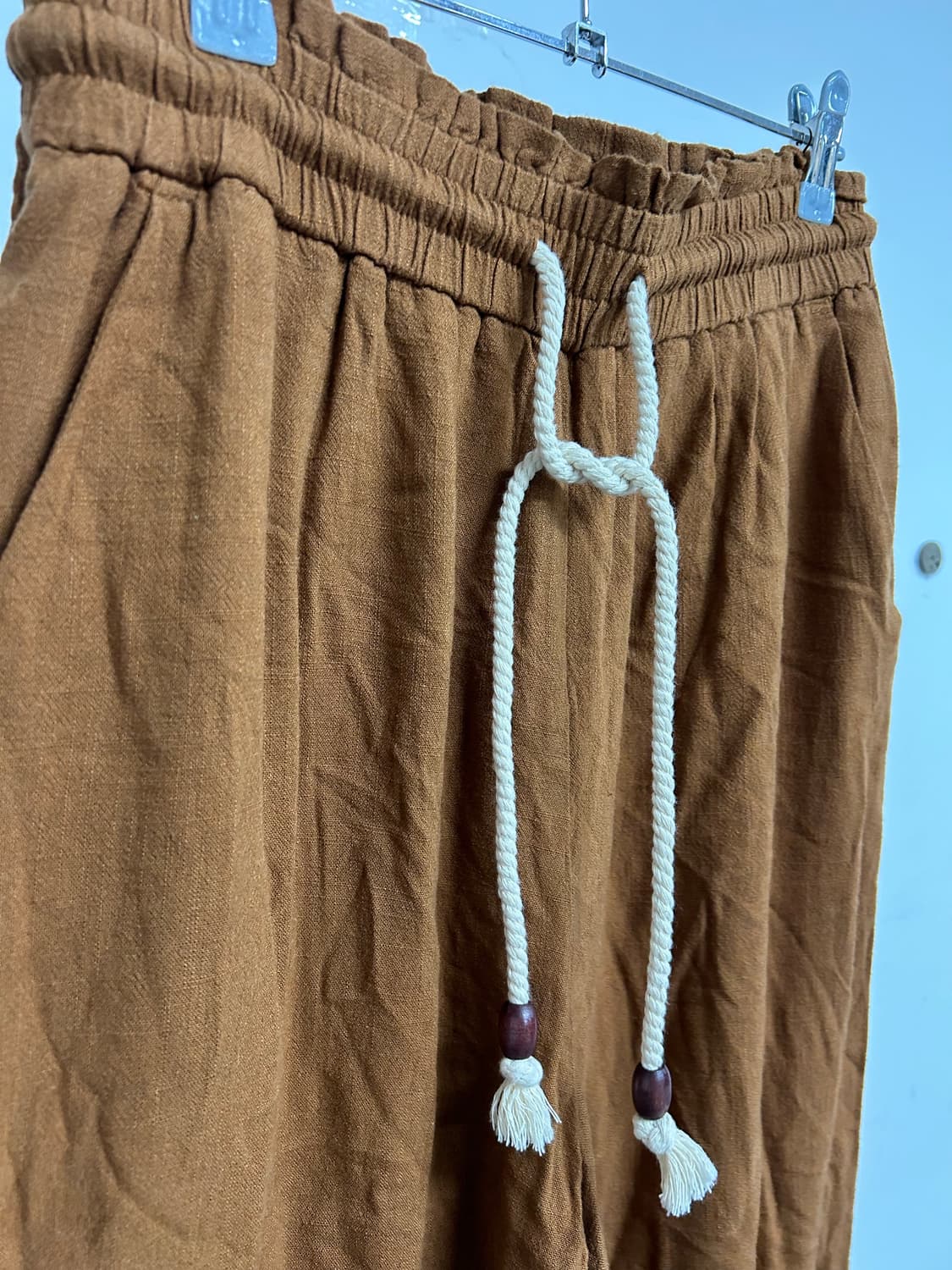 ZARA 와이드 밴딩 비스코스 린넨 팬츠 M 상품이미지3
