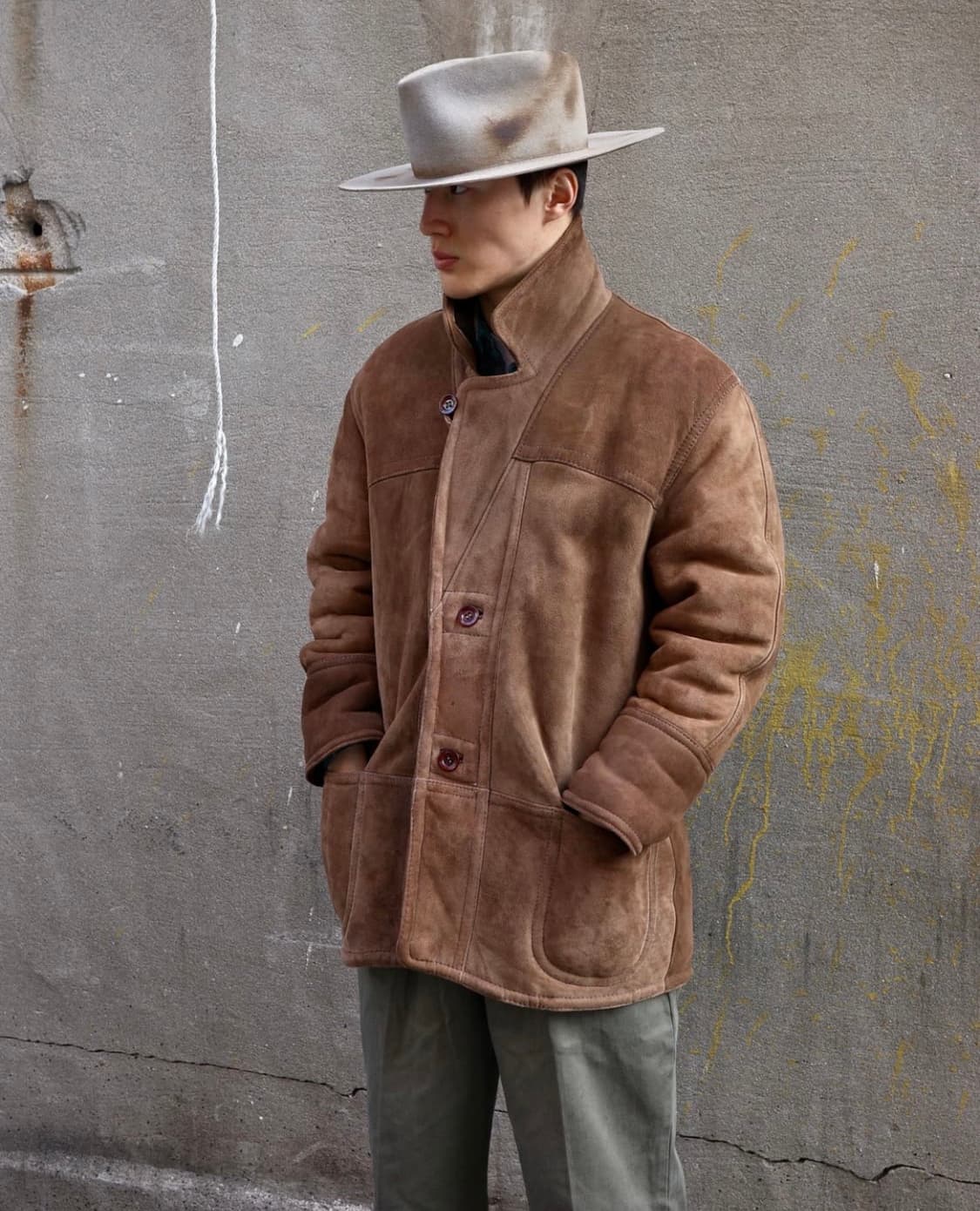 빈티지 시어링 스웨이드 무스탕 자켓 카코트  상품이미지9