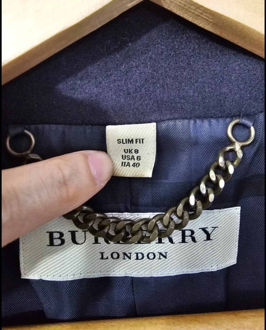 버버리 런던 블랙 더블 코트 UK6 상품이미지6