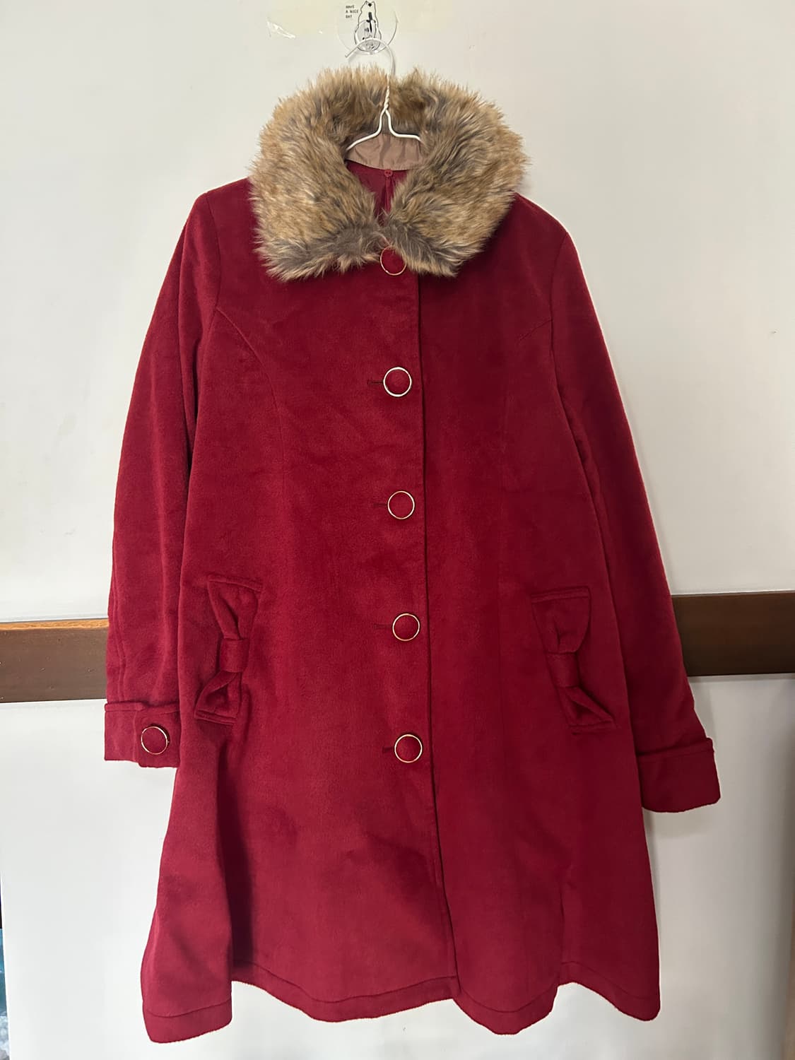 버건디 리본 코트  상품이미지1