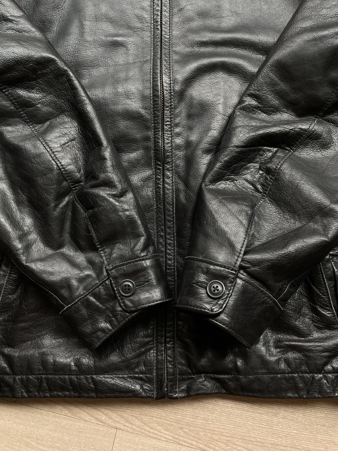 90s 올드갭 레더 자켓 블랙 상품이미지5