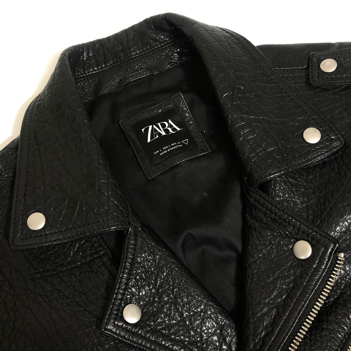 자라 버팔로 소가죽 라이더 자켓 L 상품이미지3