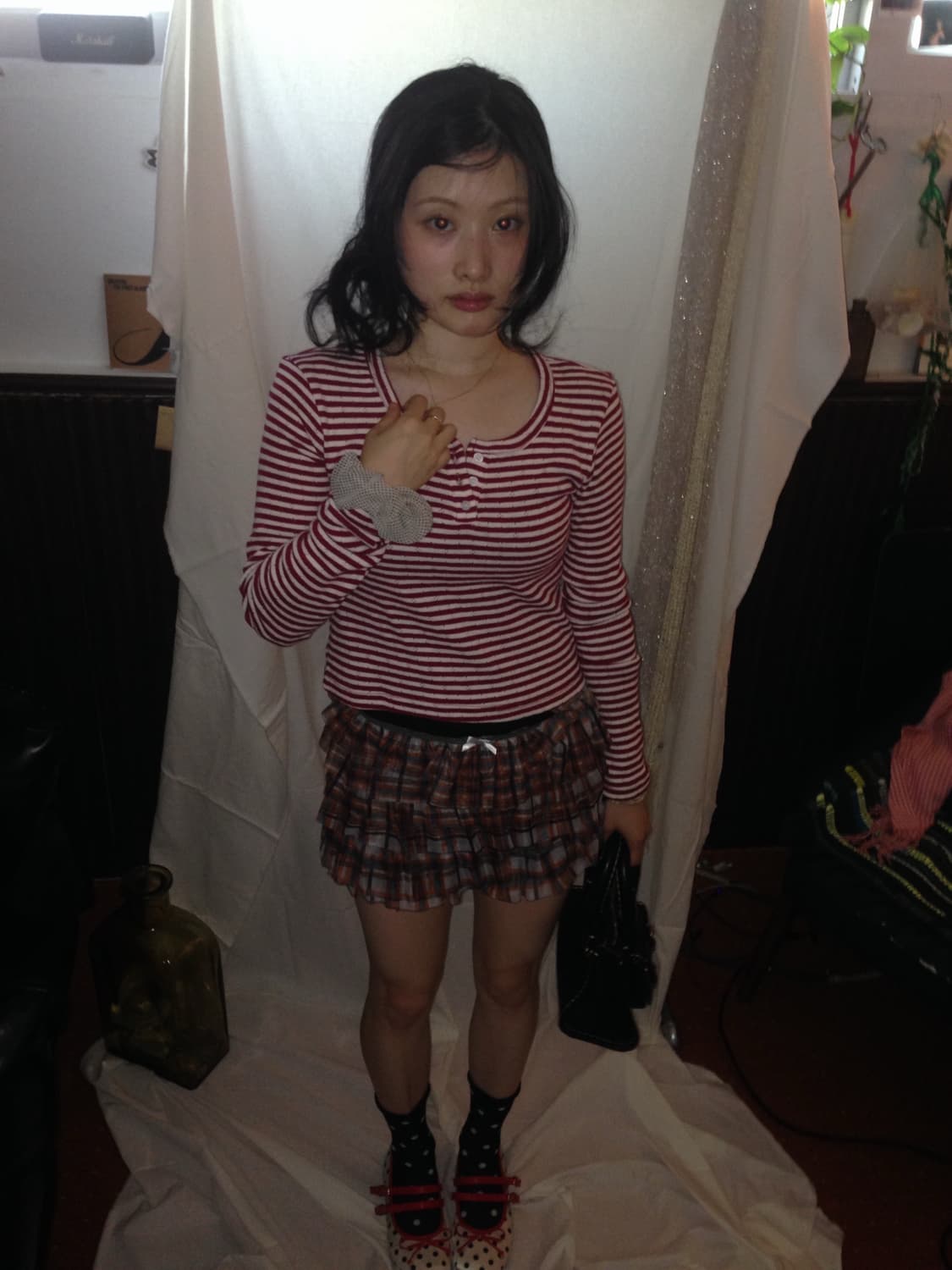 스트라이프 레드 T 상품이미지5