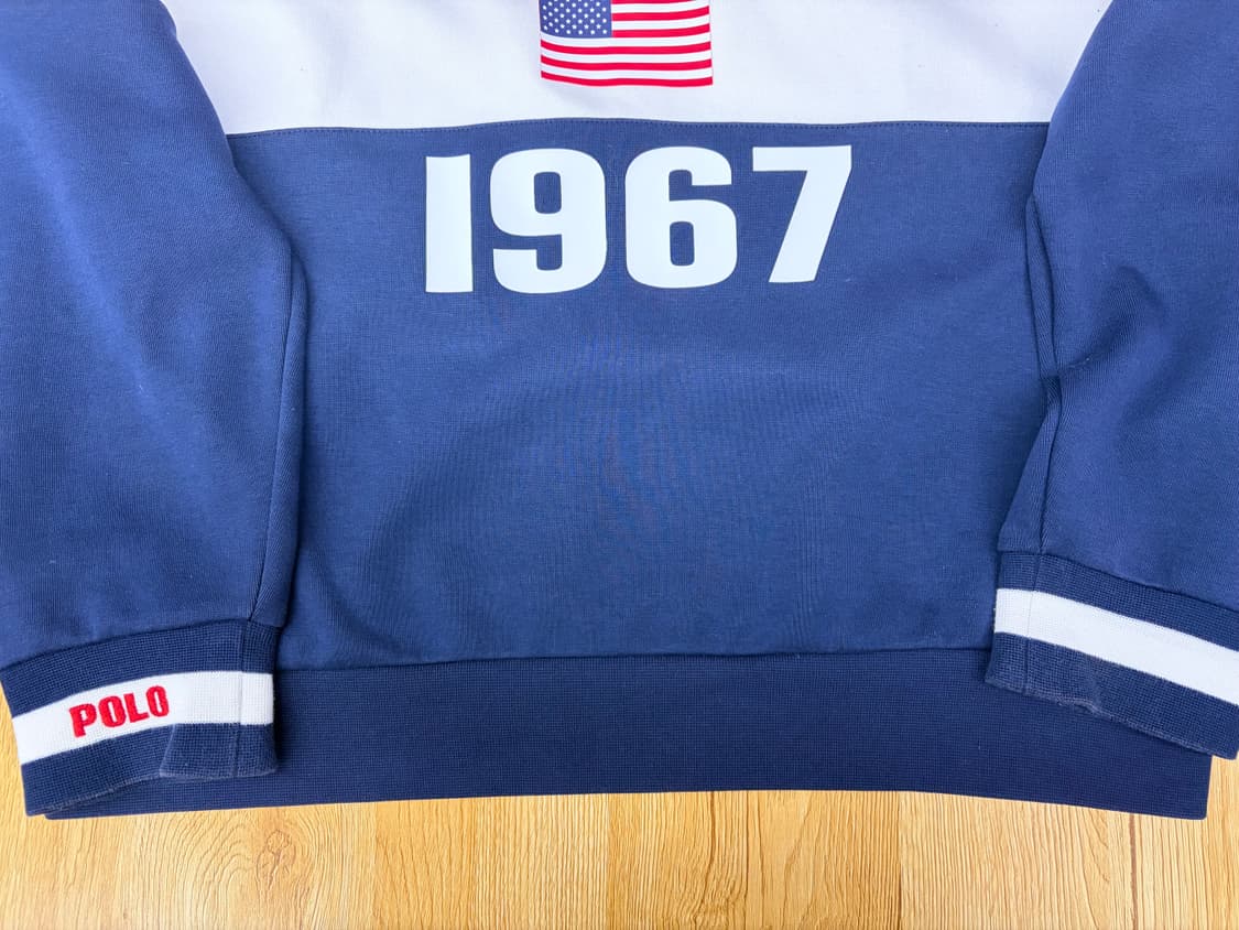 [L] 폴로 1967 맨투맨 레드/네이비 상품이미지3
